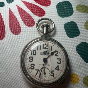 VTG Westclox Engraved Railroadl Pocket Watch